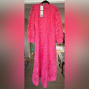 Vibrant Pink Lace Dress